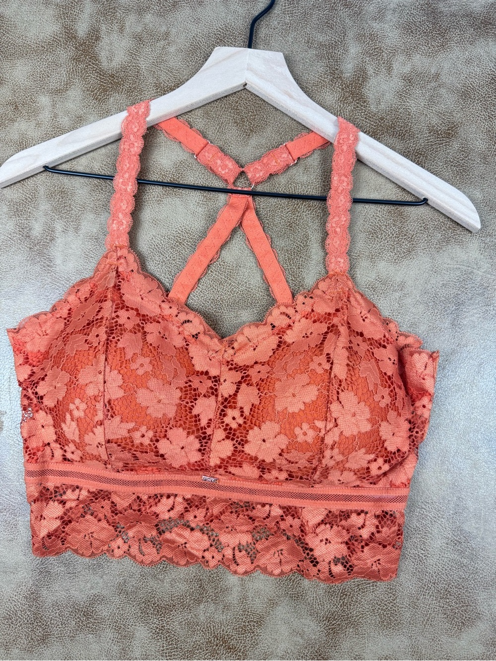 Floral Lace Racerback Bralette NWT | Orange | JadyK